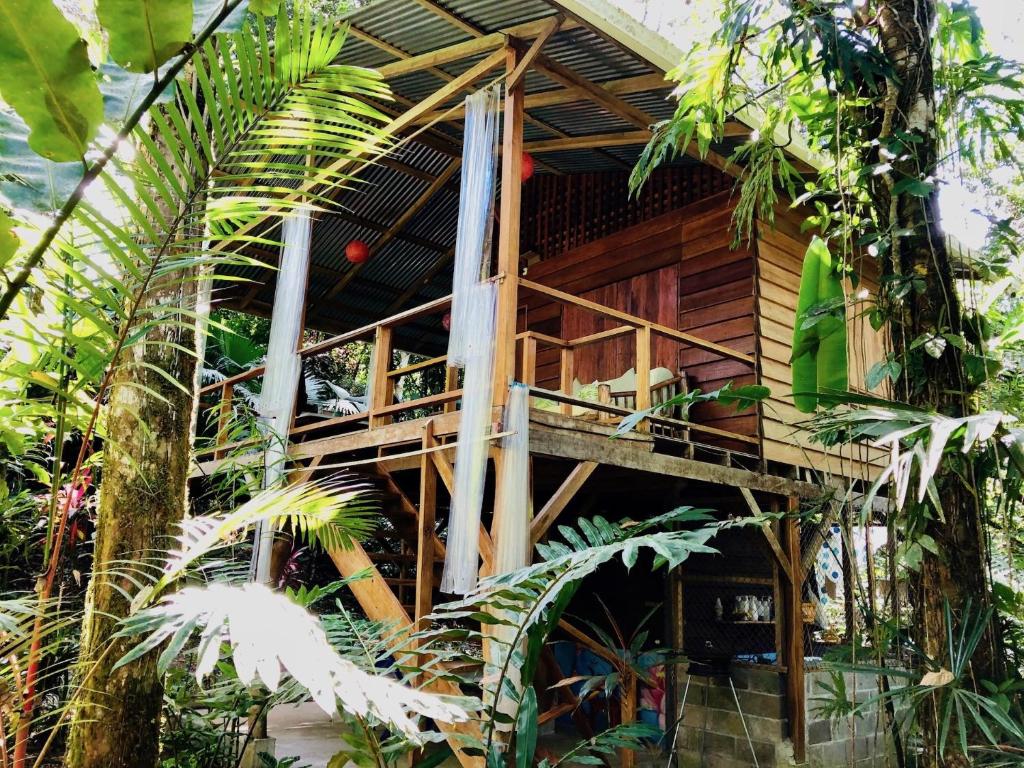 una casa en el árbol con terraza en la selva en Tranquila, en Manzanillo