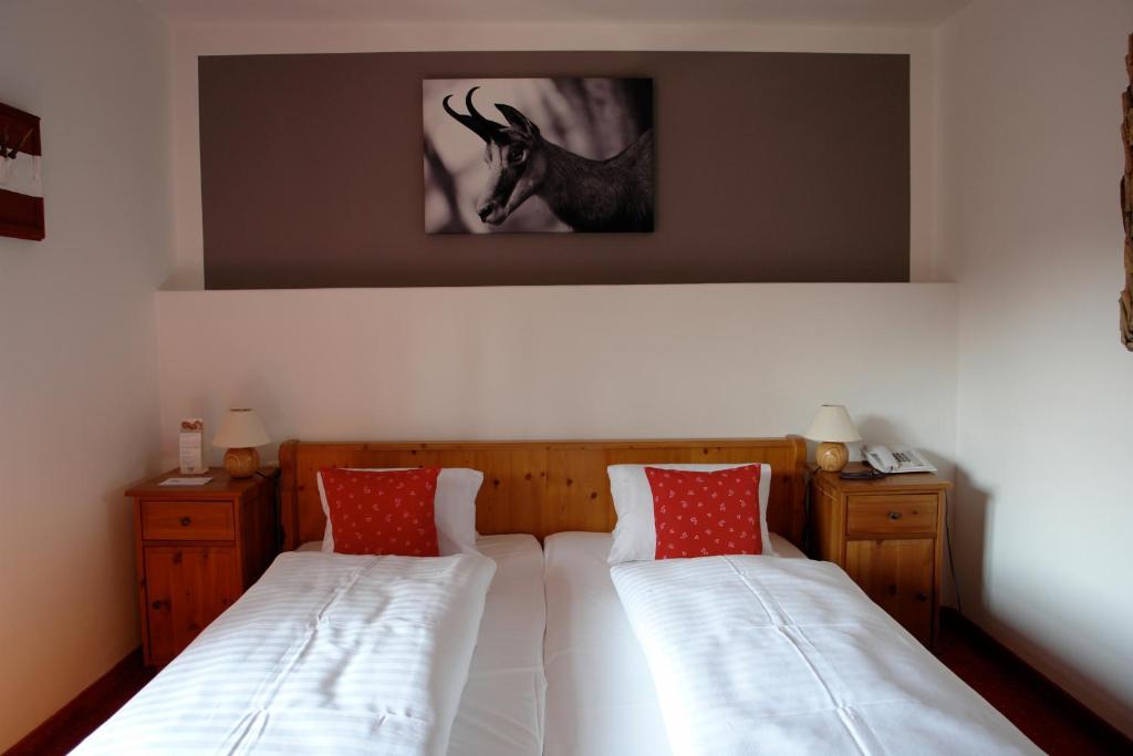 Postel nebo postele na pokoji v ubytování Hotel Gamshof