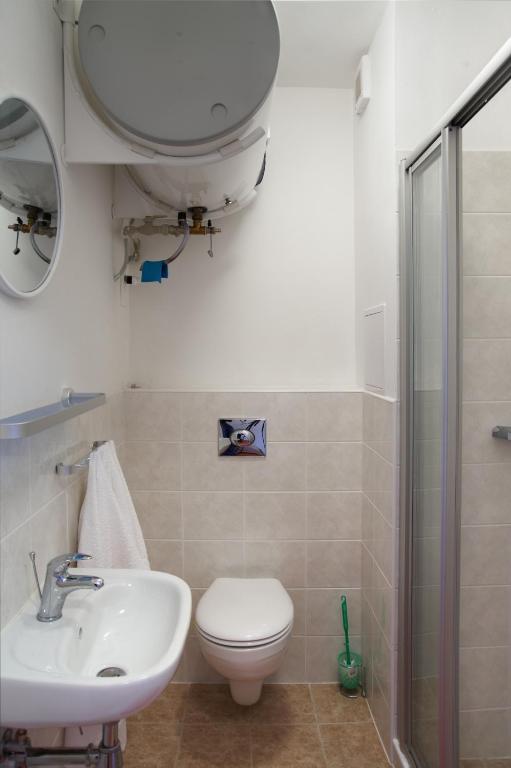 Koupelna v ubytování Apartmány KLÍNOVEC - Apartment KEILBERG