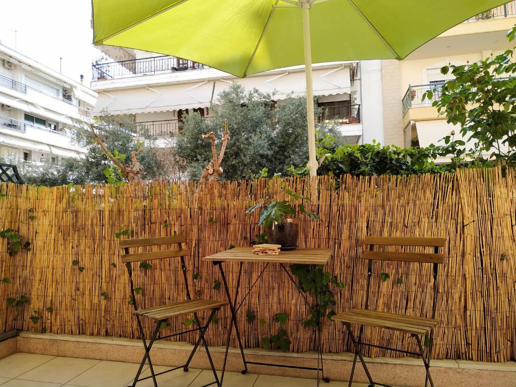 A patio or other outdoor area at Bright Apartment steps from the Sea