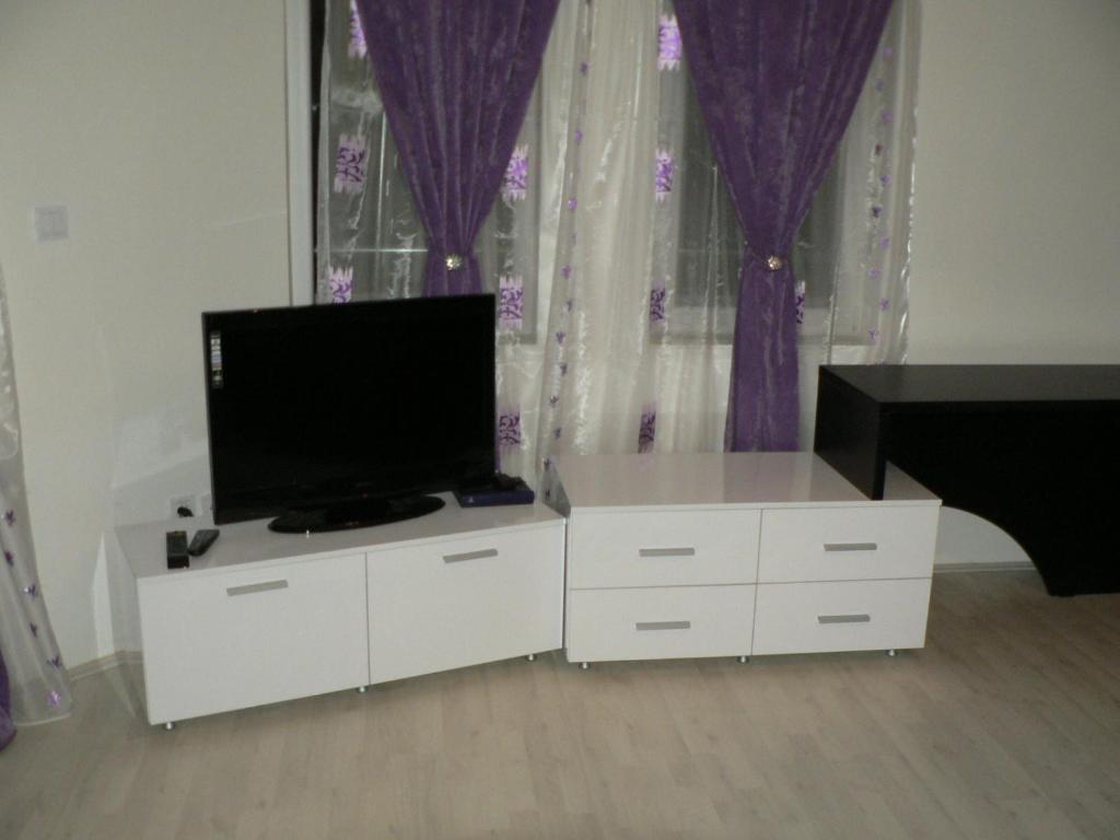 TV a/nebo společenská místnost v ubytování Hotel Leder