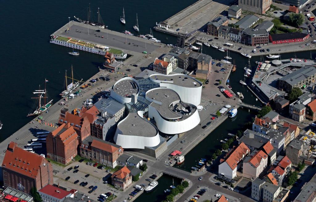 Letecký snímek ubytování Hotel Kontorhaus Stralsund
