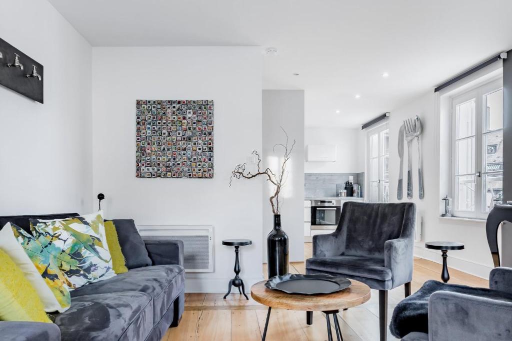 Posezení v ubytování Reflets Sur La Lauch appartements