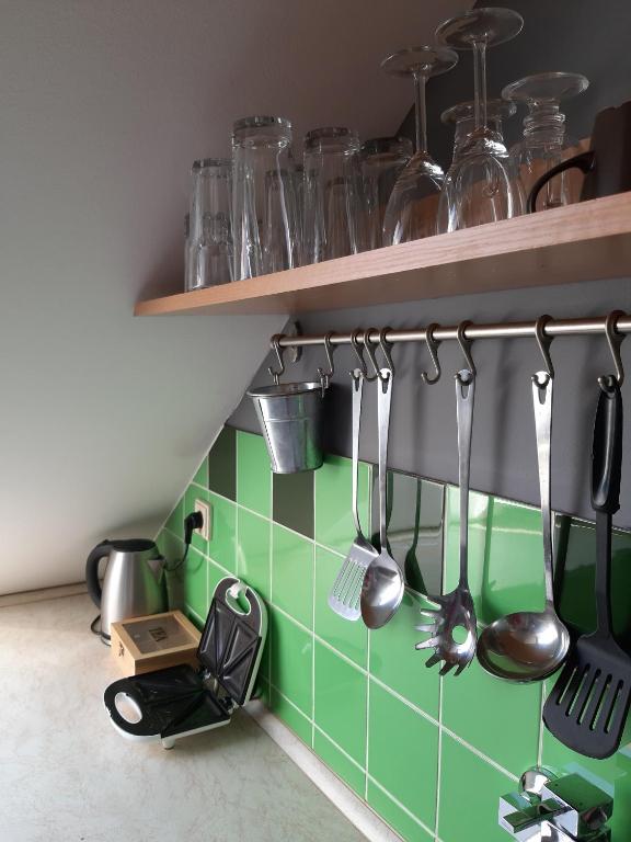 Kuchyň nebo kuchyňský kout v ubytování Útulný apartmán
