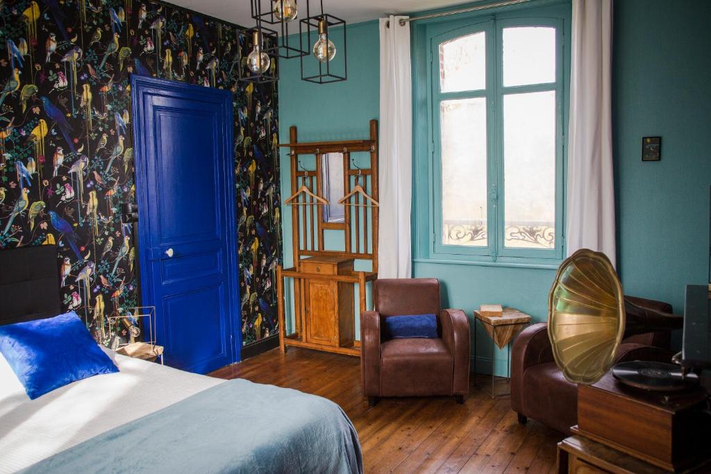 Katil atau katil-katil dalam bilik di Le Jardin, chambres d'hôtes en Baie de Somme