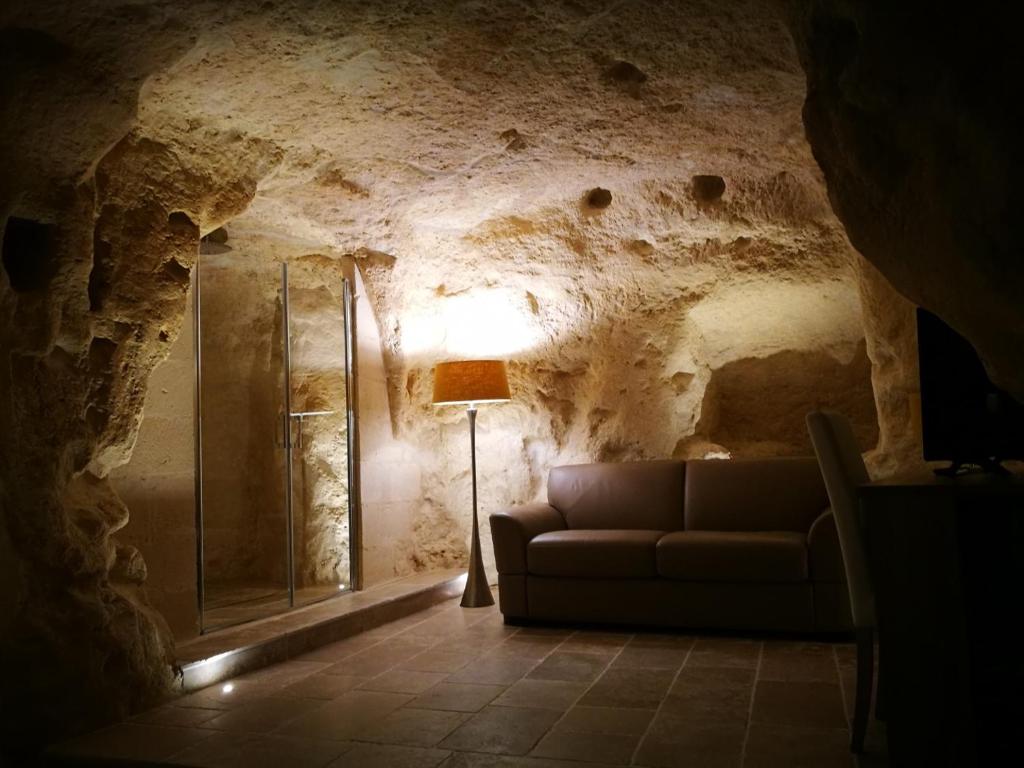 Posezení v ubytování 5 Elementi Sassi Matera