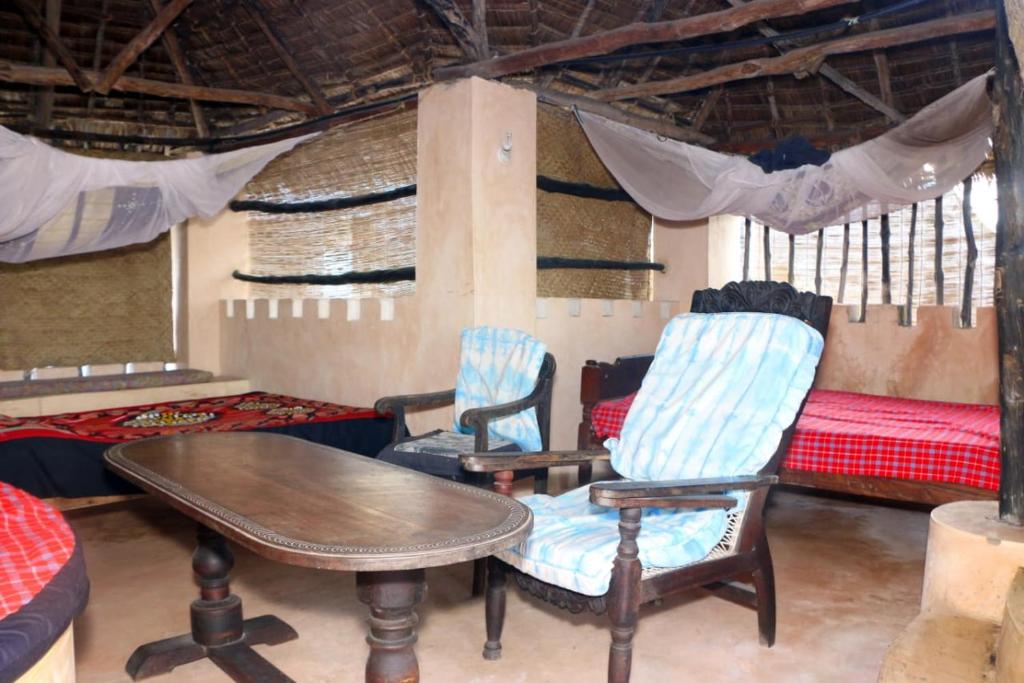 Istumisnurk majutusasutuses Wildebeeste Lamu