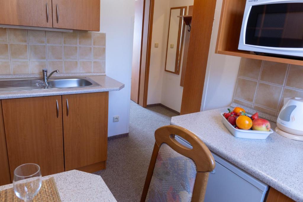 Kuchyň nebo kuchyňský kout v ubytování Apartmany Aneta