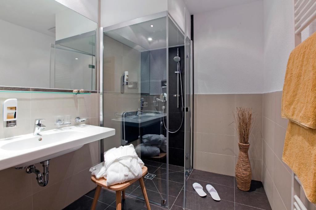 Koupelna v ubytování Hotel Puint