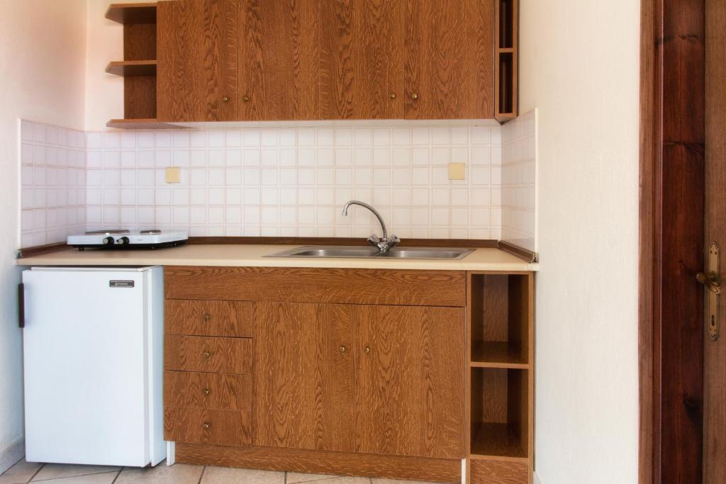 Kuchyň nebo kuchyňský kout v ubytování Aigaio