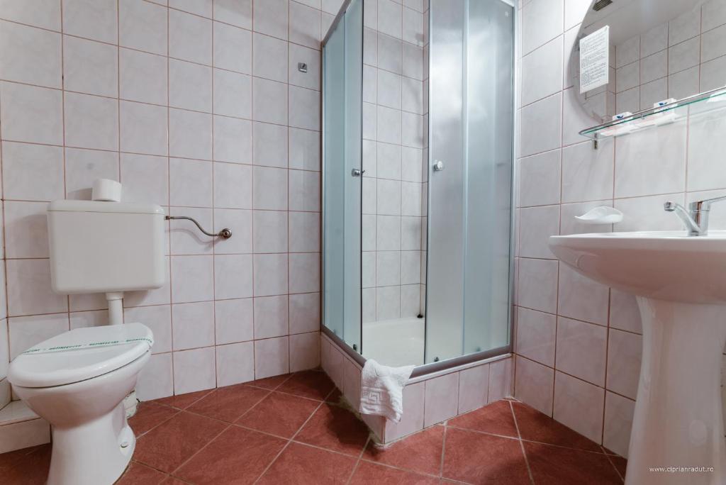 Koupelna v ubytování Hotel Iris