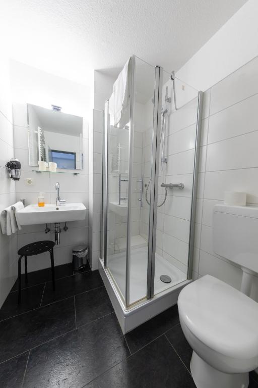 Koupelna v ubytování Hotel Central