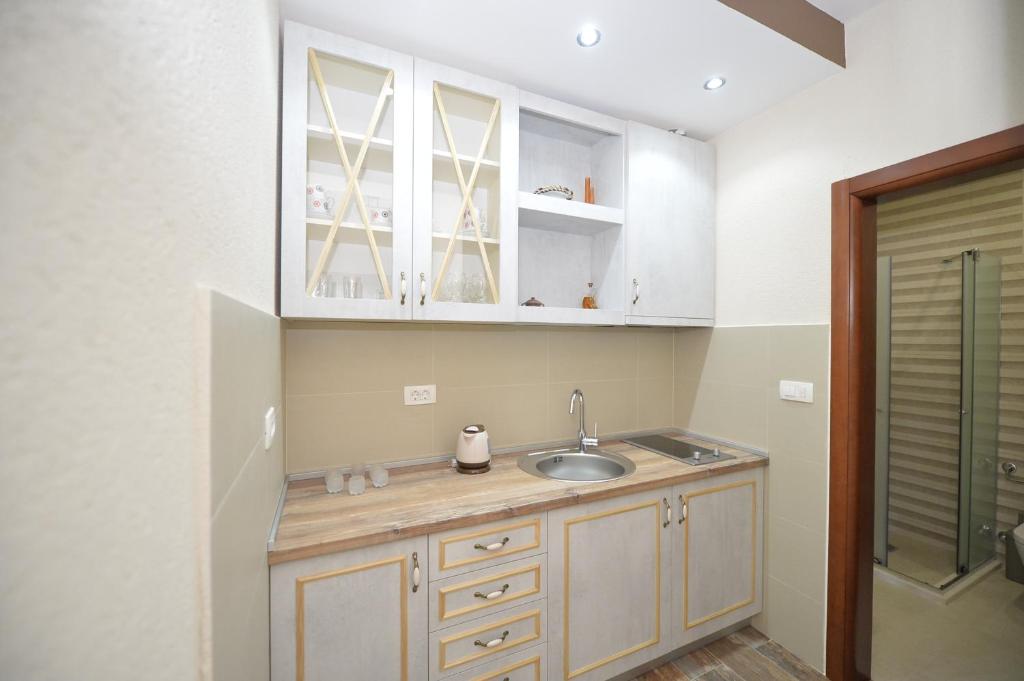 Kuchyň nebo kuchyňský kout v ubytování Pontus Luxury Apartments