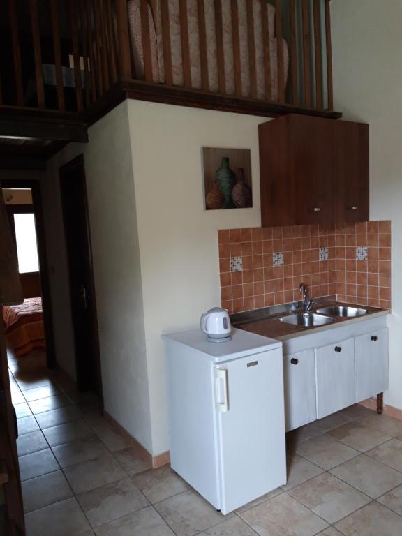 Kuchyň nebo kuchyňský kout v ubytování Hotel Valle del Cedrino