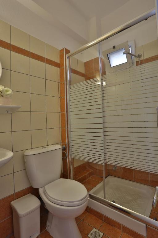 Koupelna v ubytování Irida Apartments