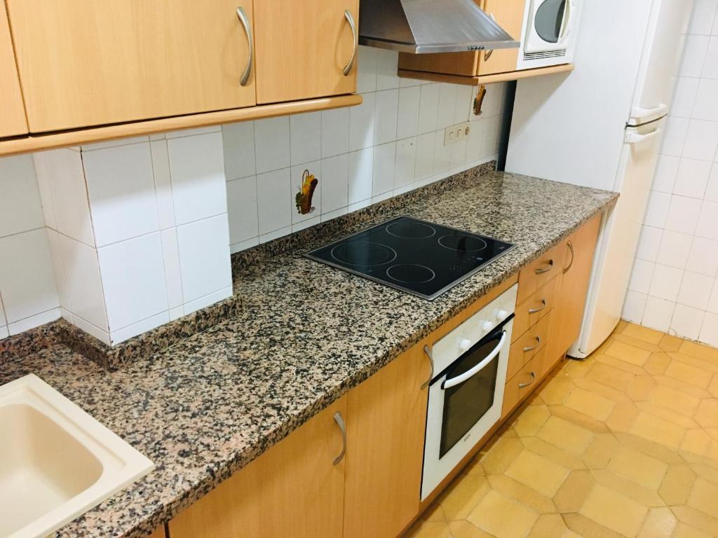 A kitchen or kitchenette at Apartamentos Vista Alegre Altamar