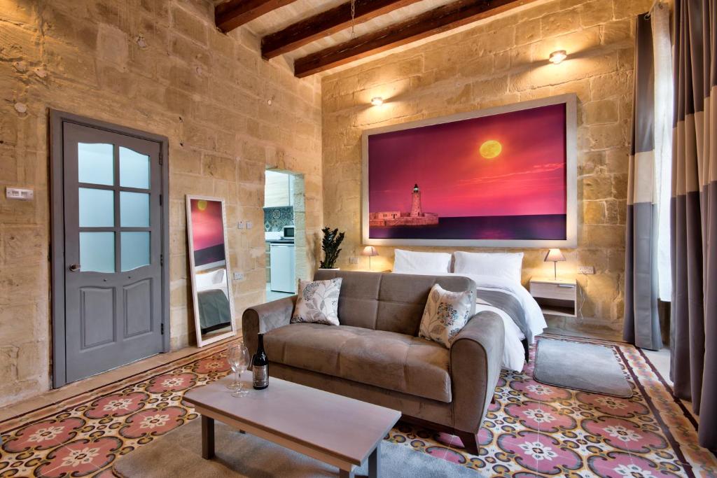 Posezení v ubytování Laparelli Suites: Luxury Suite 3