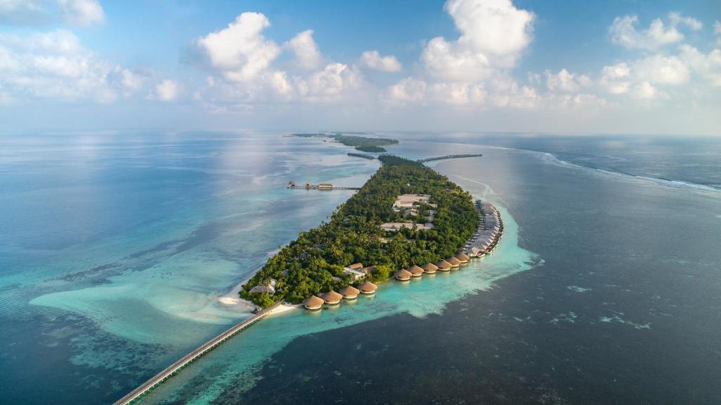 an island in the middle of the ocean at The Residence Maldives at Dhigurah in Gaafu Alifu Atoll