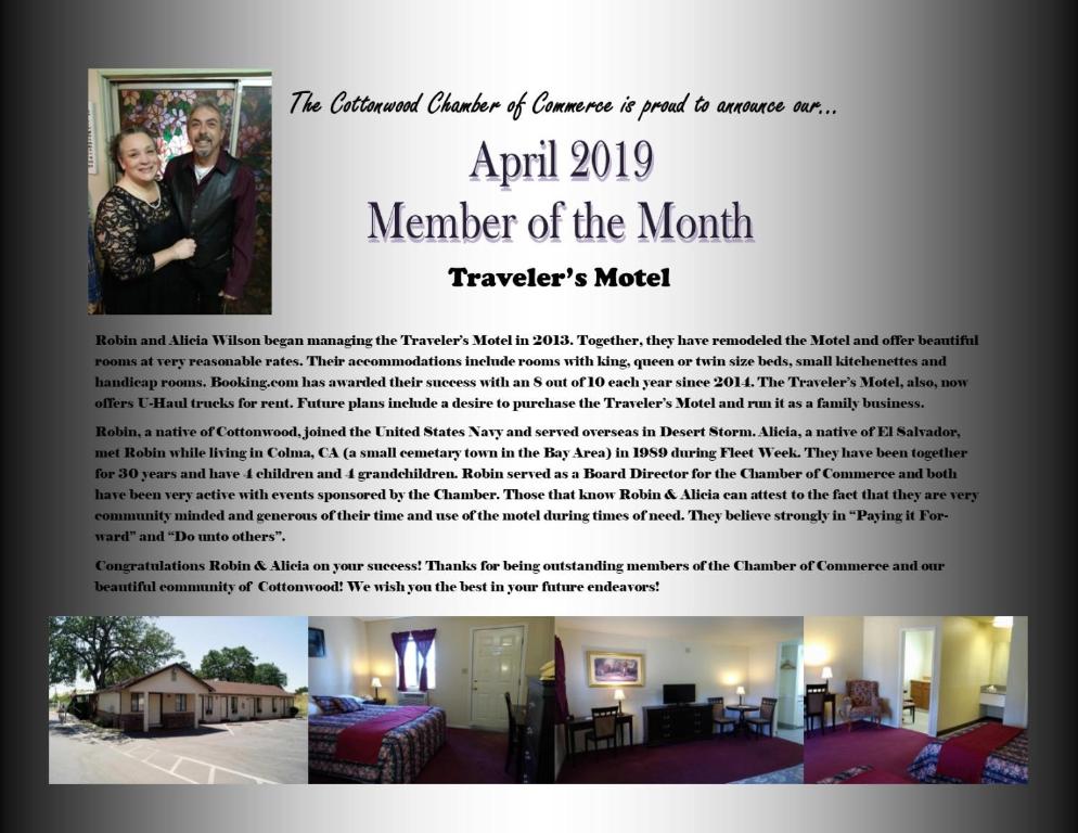 a picture of a flyer for the marion clark house of clarks inn at Travelers Motel in Cottonwood