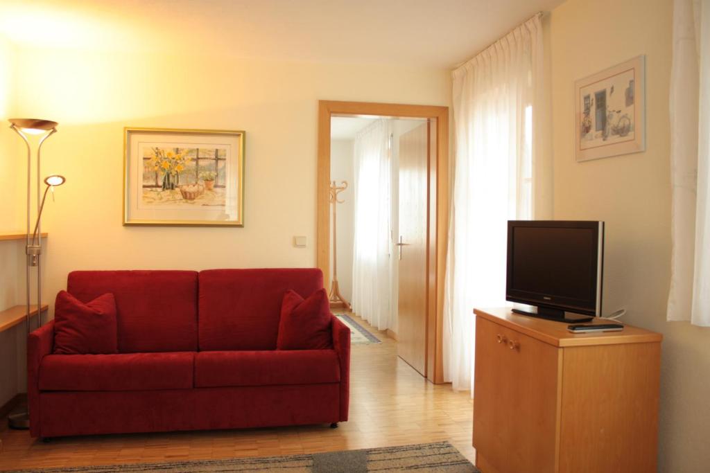 Televízia a/alebo spoločenská miestnosť v ubytovaní Appartement Prieth