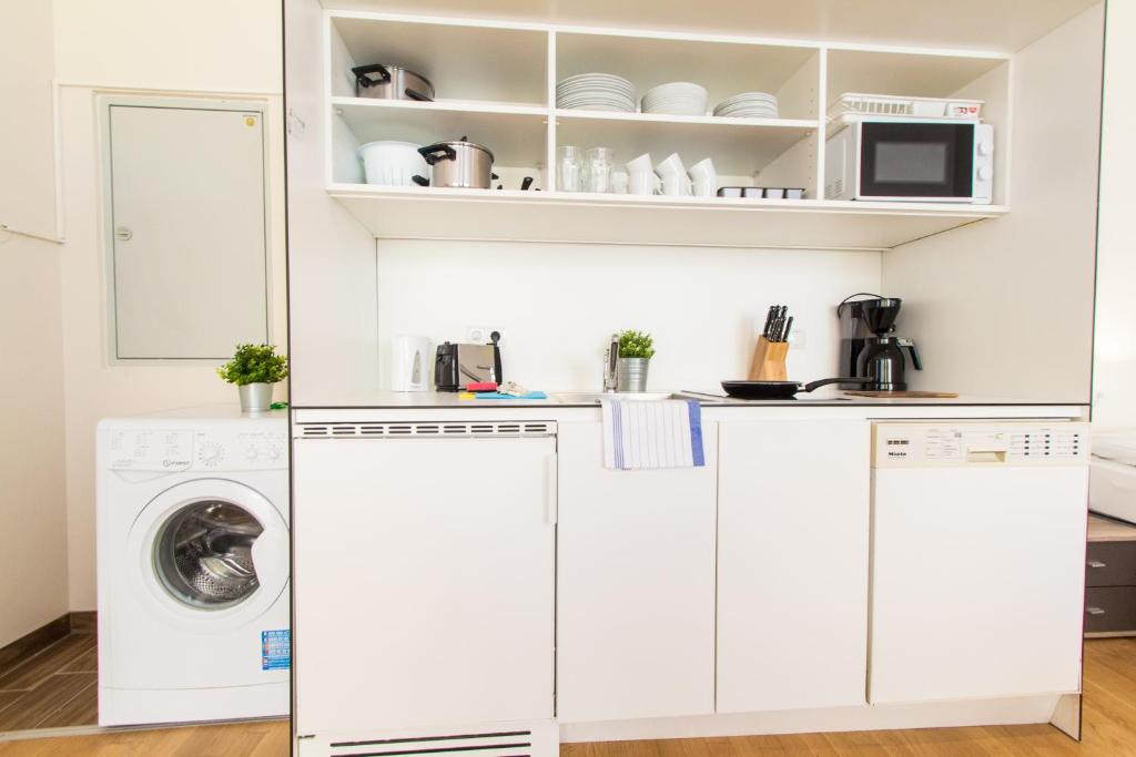 Kuchyň nebo kuchyňský kout v ubytování Apartment Kaiserstraße