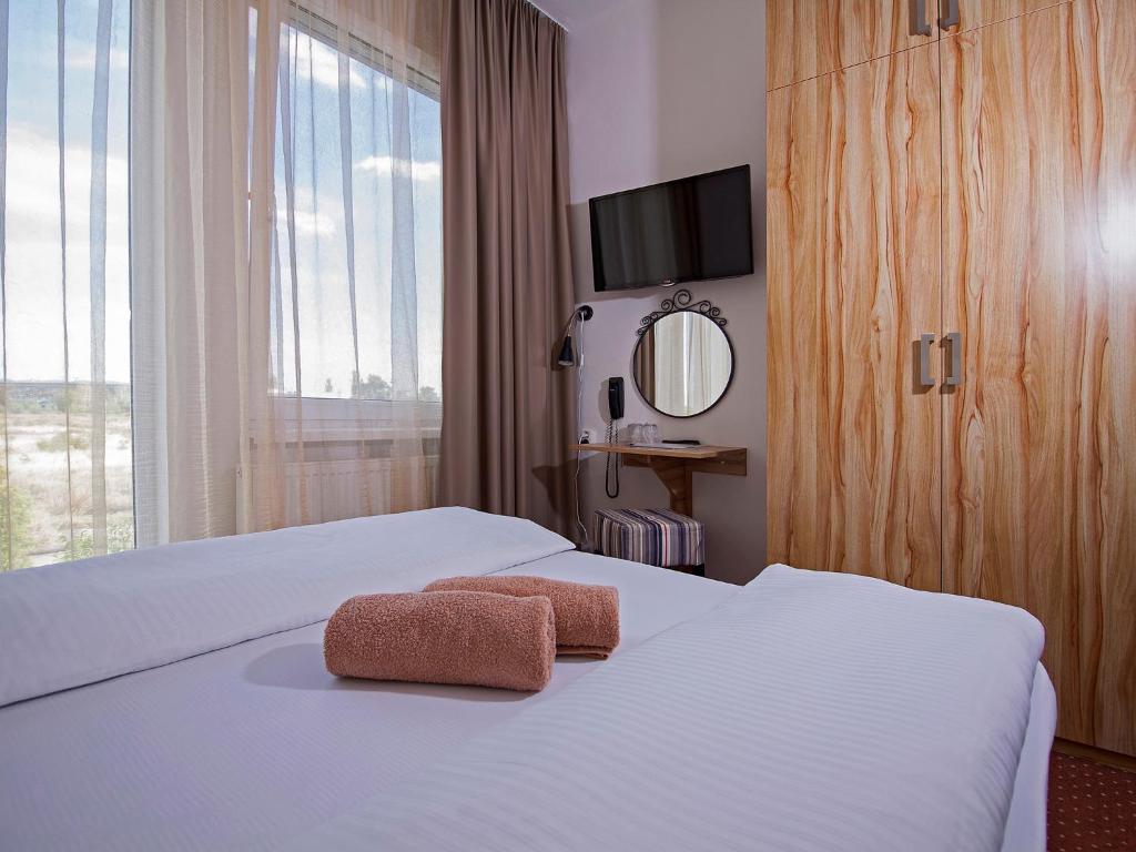 Postel nebo postele na pokoji v ubytování Aviator Garni Hotel Bratislava
