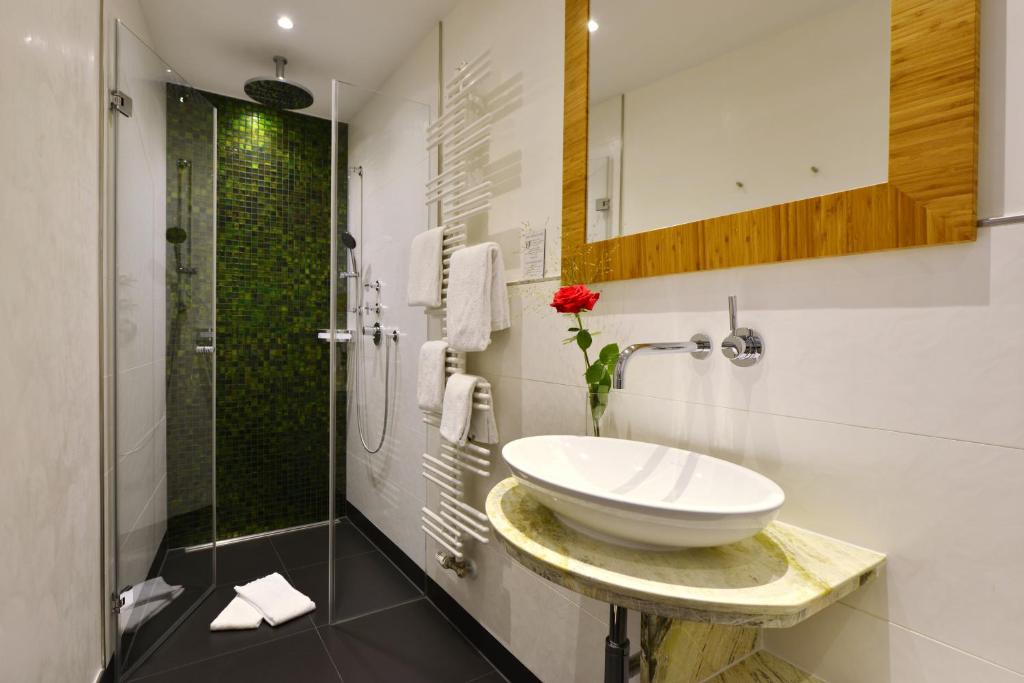 Koupelna v ubytování Hotel Torbräu