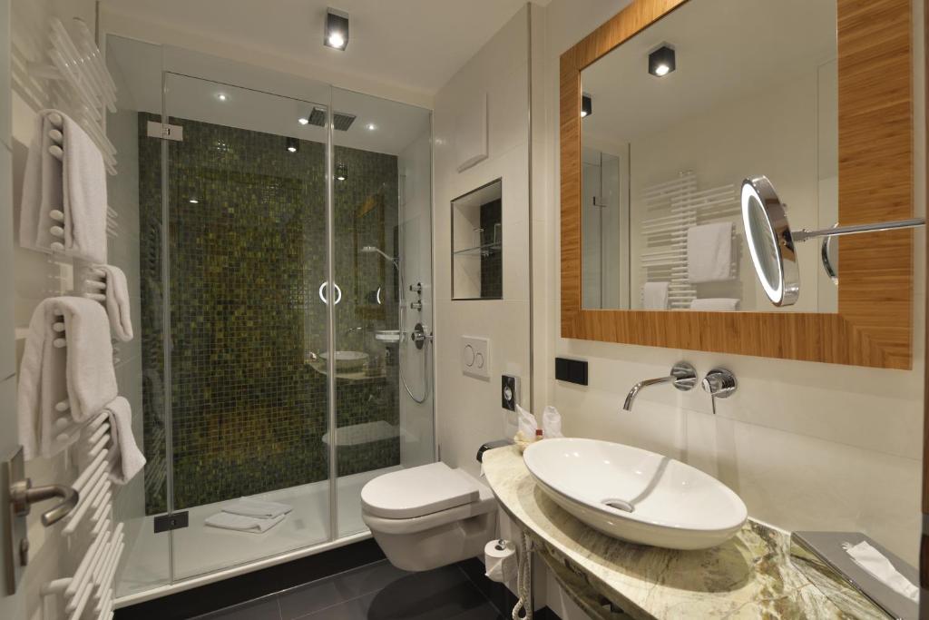 Koupelna v ubytování Hotel Torbräu