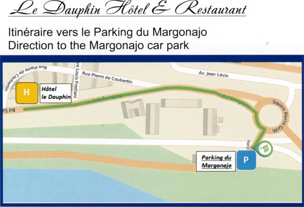 a map of the marina island and reteland attractions at Hotel le Dauphin in Ajaccio