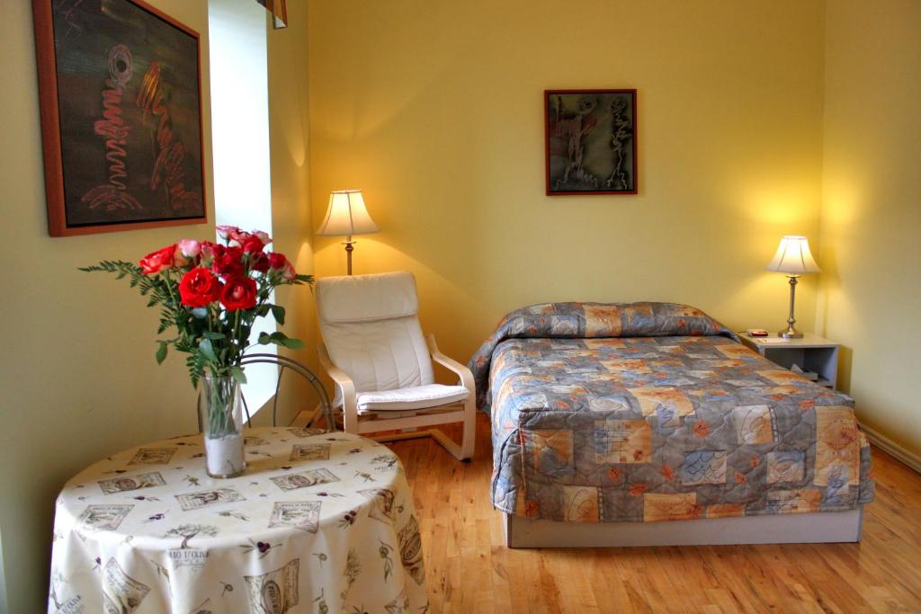 Postel nebo postele na pokoji v ubytování Hotel Abri du Voyageur