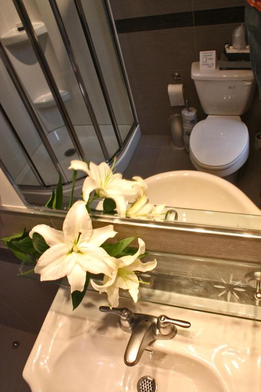 Koupelna v ubytování Hotel Abri du Voyageur