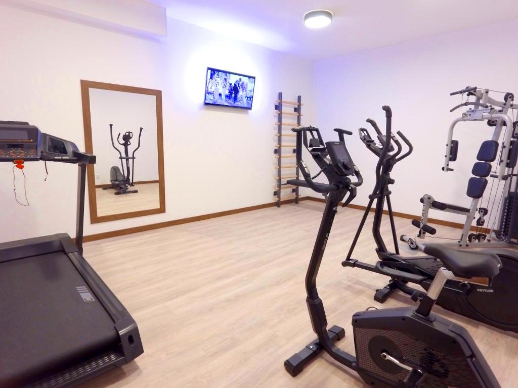 Posilňovňa alebo fitness centrum v ubytovaní Dwór i Dworek Leszczowate Wellness & Spa