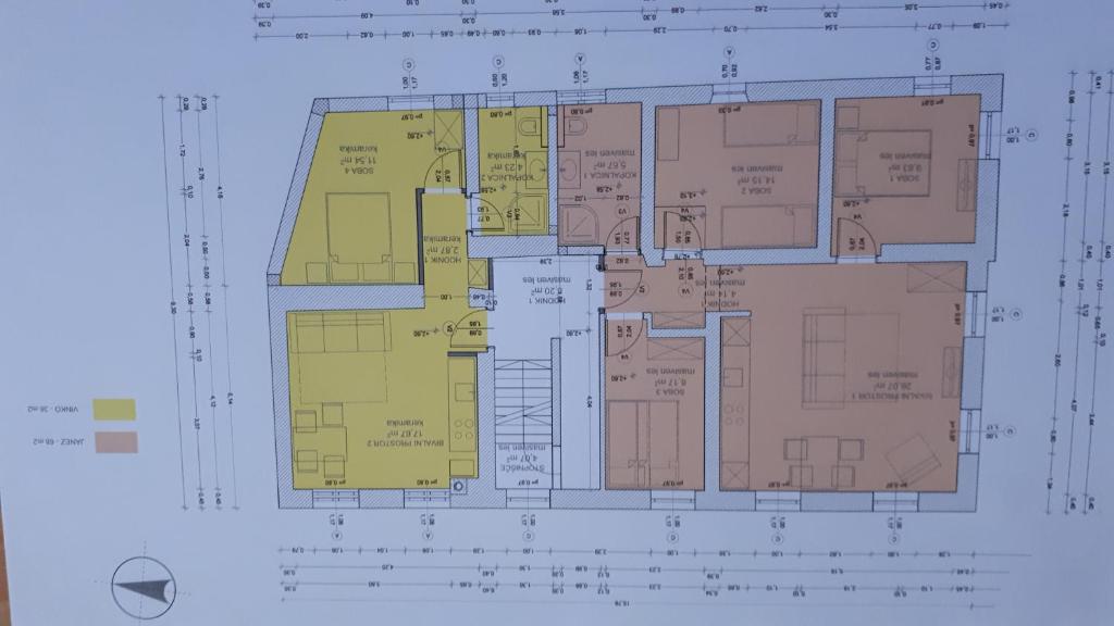 Půdorys ubytování Apartmaji Tina