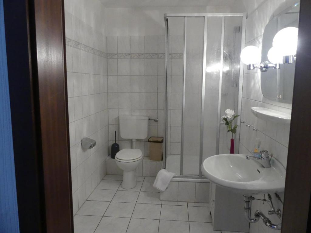 Koupelna v ubytování Gästehaus Bommelsen