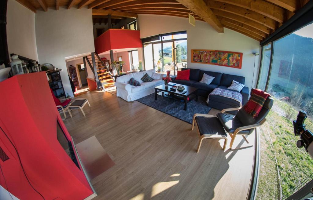 A seating area at La Riega del Peral