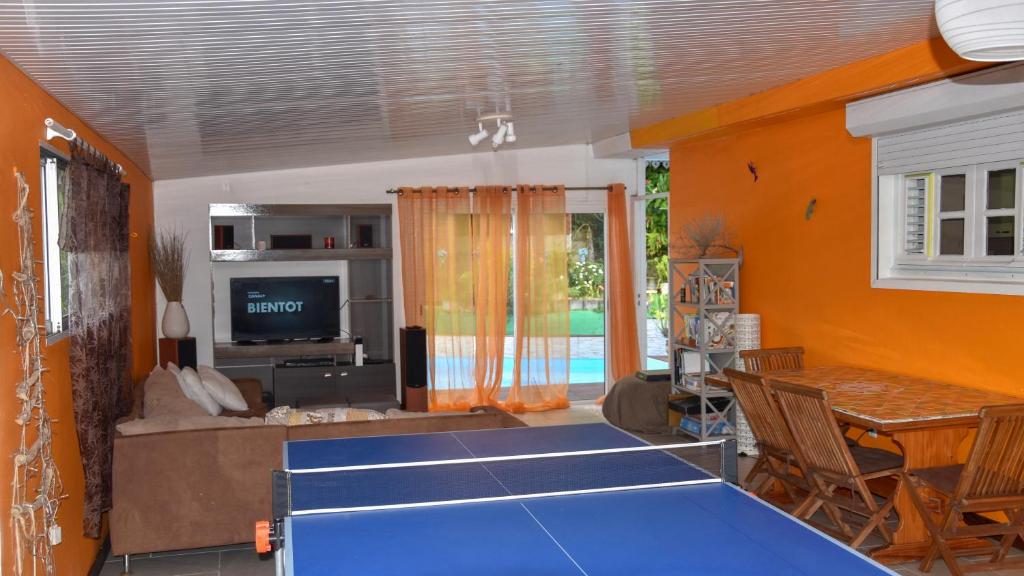 TV a/nebo společenská místnost v ubytování La Villa Rosier