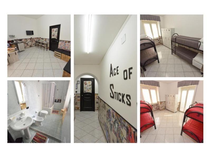 
a collage of photos of a hotel room at Ace of Sticks in Naples
