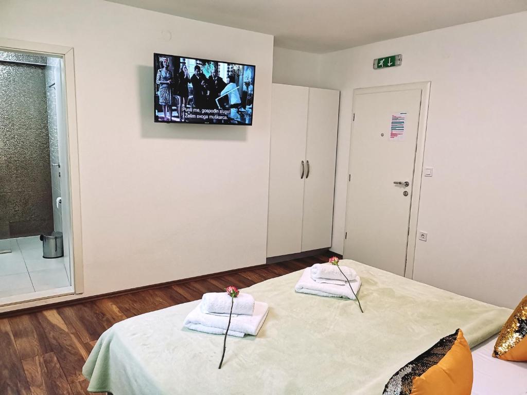 TV a/nebo společenská místnost v ubytování Apartments Ante