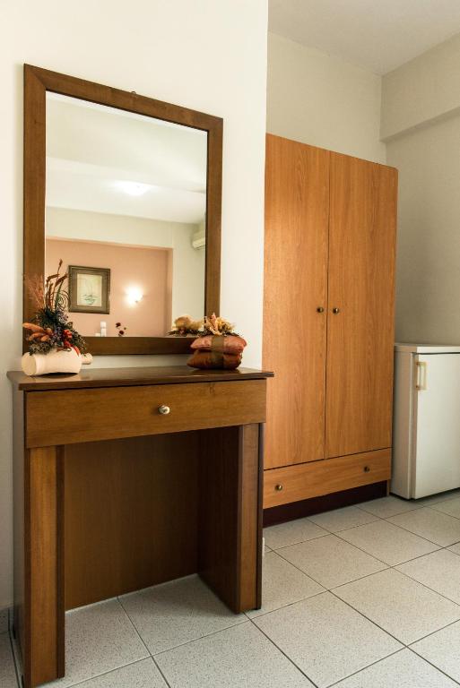 Kuchyň nebo kuchyňský kout v ubytování Hotel Alexandros