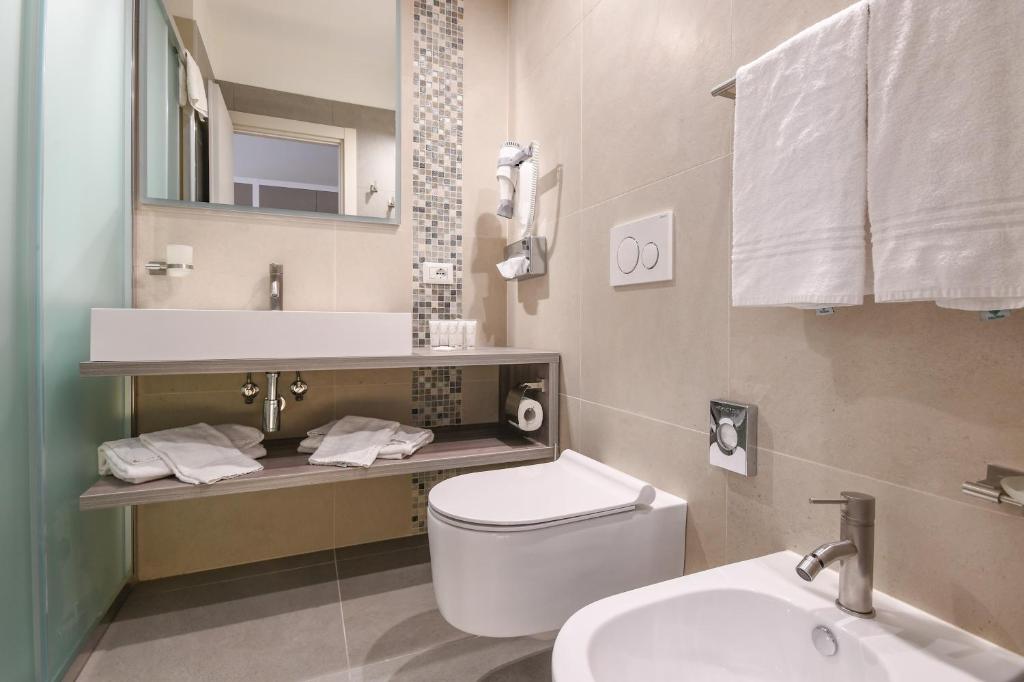 Koupelna v ubytování Hotel Oliveto