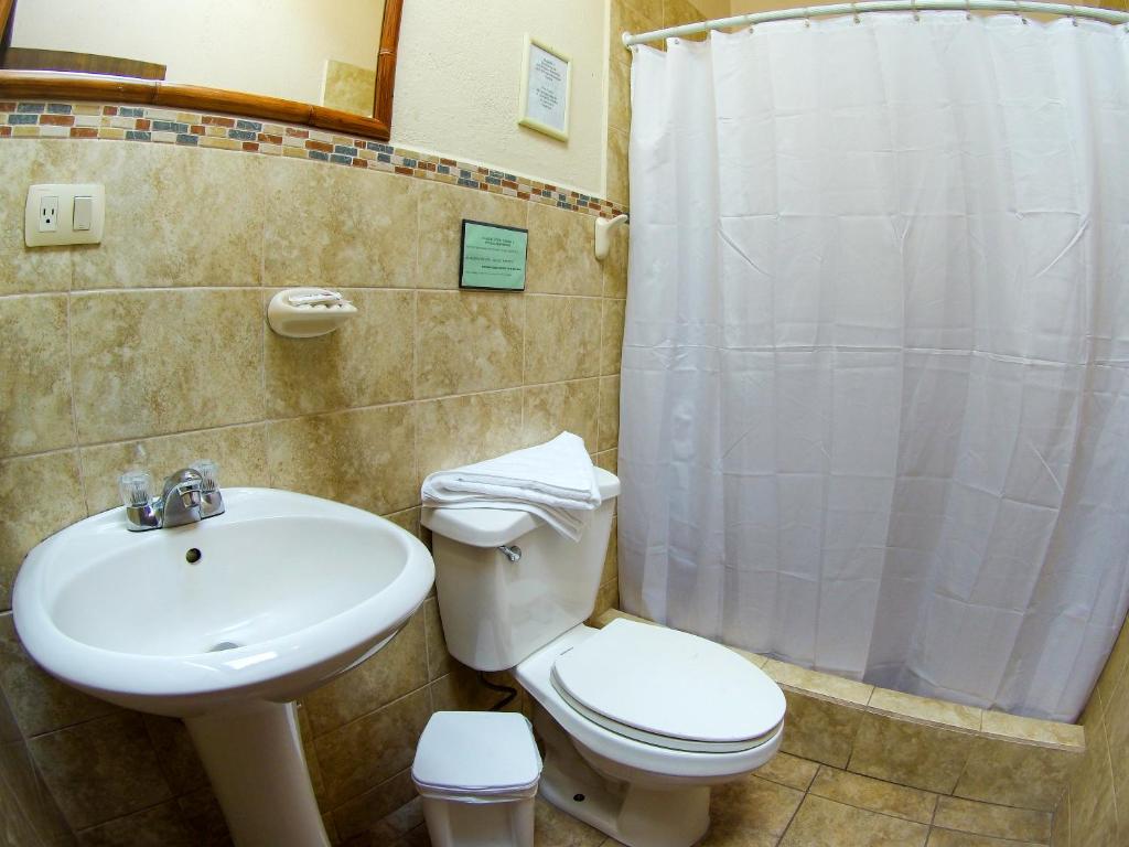Koupelna v ubytování Casa del Arupo