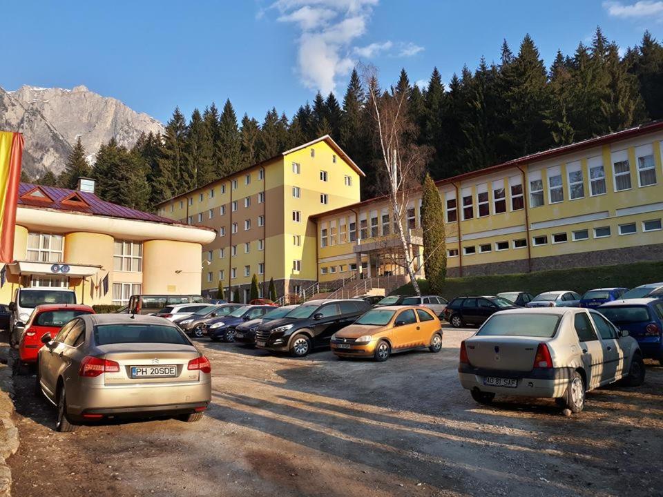 a bunch of cars parked in a parking lot at HOSTEL CPPI Nord in Buşteni