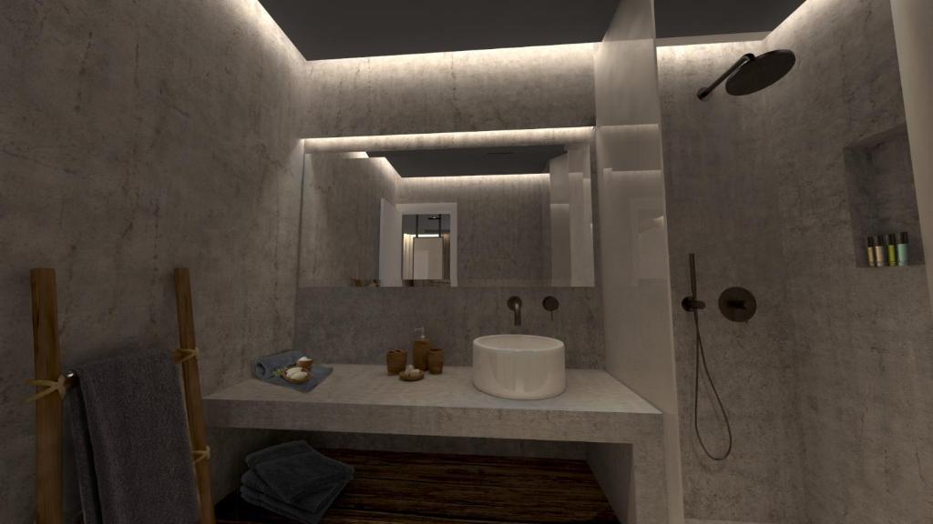 Koupelna v ubytování AELLIA HOTEL & SUITES LEROS