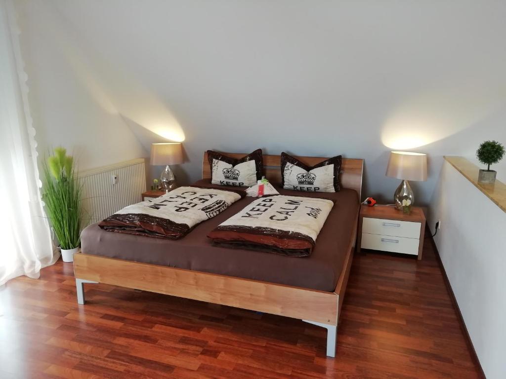 Postel nebo postele na pokoji v ubytování Ferienwohnung Prestige 1