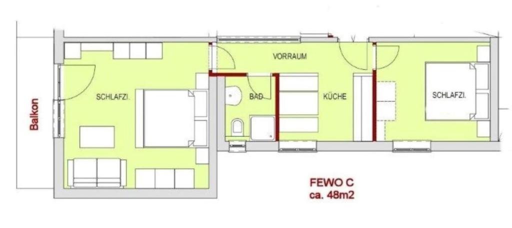 A planta de Pension Strauß