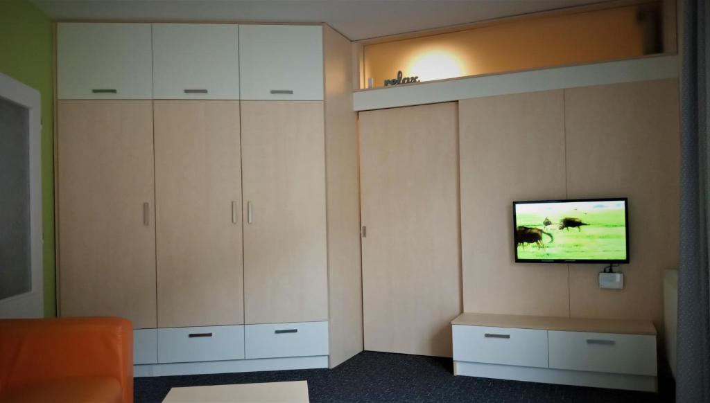 TV a/nebo společenská místnost v ubytování Vila Anna Wellness