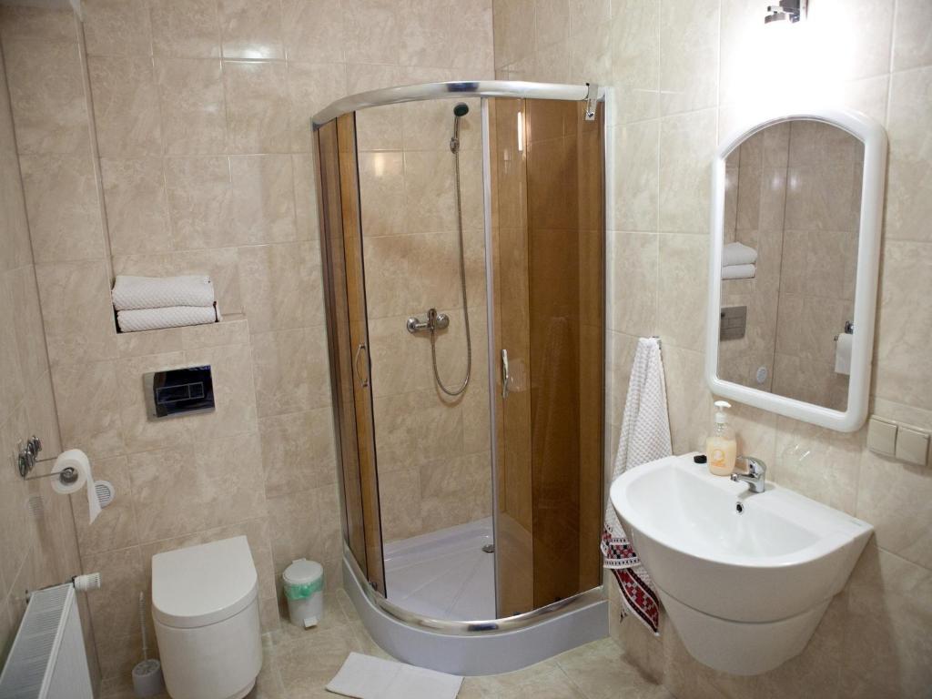 Kúpeľňa v ubytovaní Pokoje Gościnne