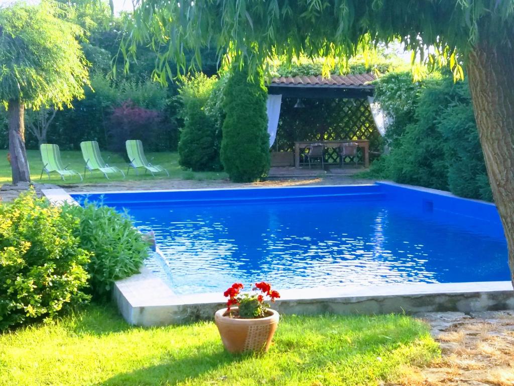 - une piscine dans la cour d'une maison dans l'établissement Toscana Villa, à Snagov