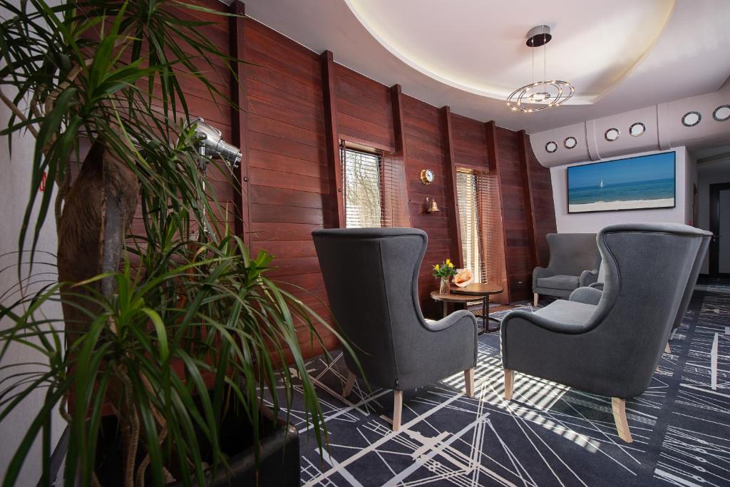 Posezení v ubytování Hotel Faleza - z widokiem na morze