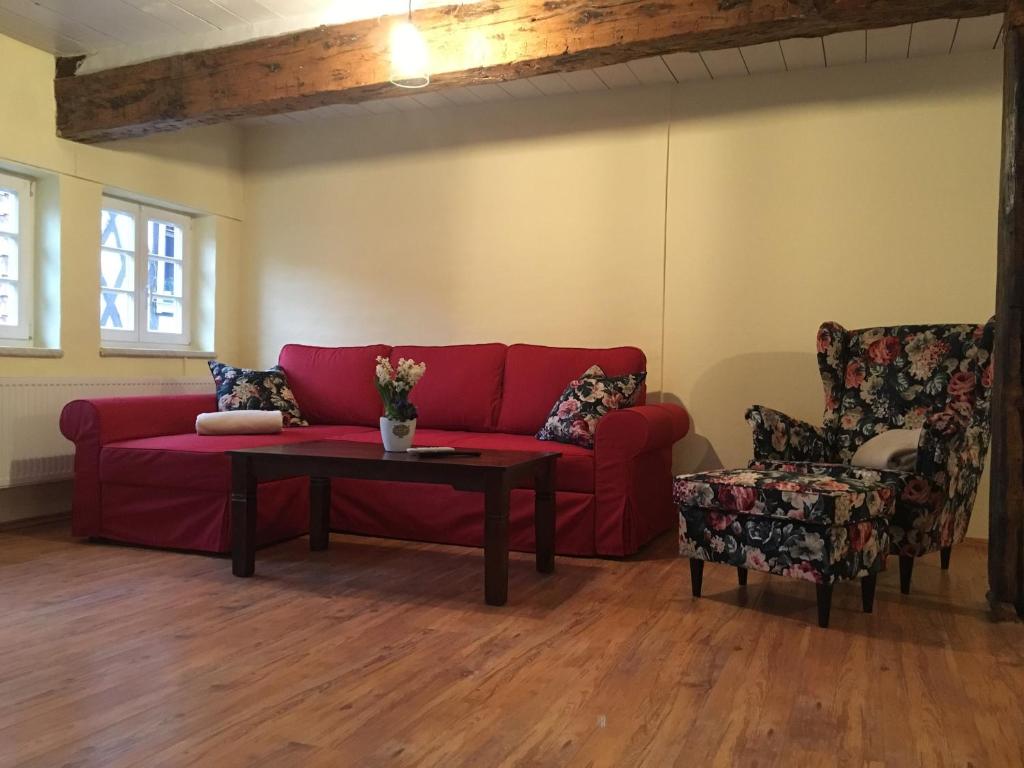 Posezení v ubytování Ferienhaus Harzinsel